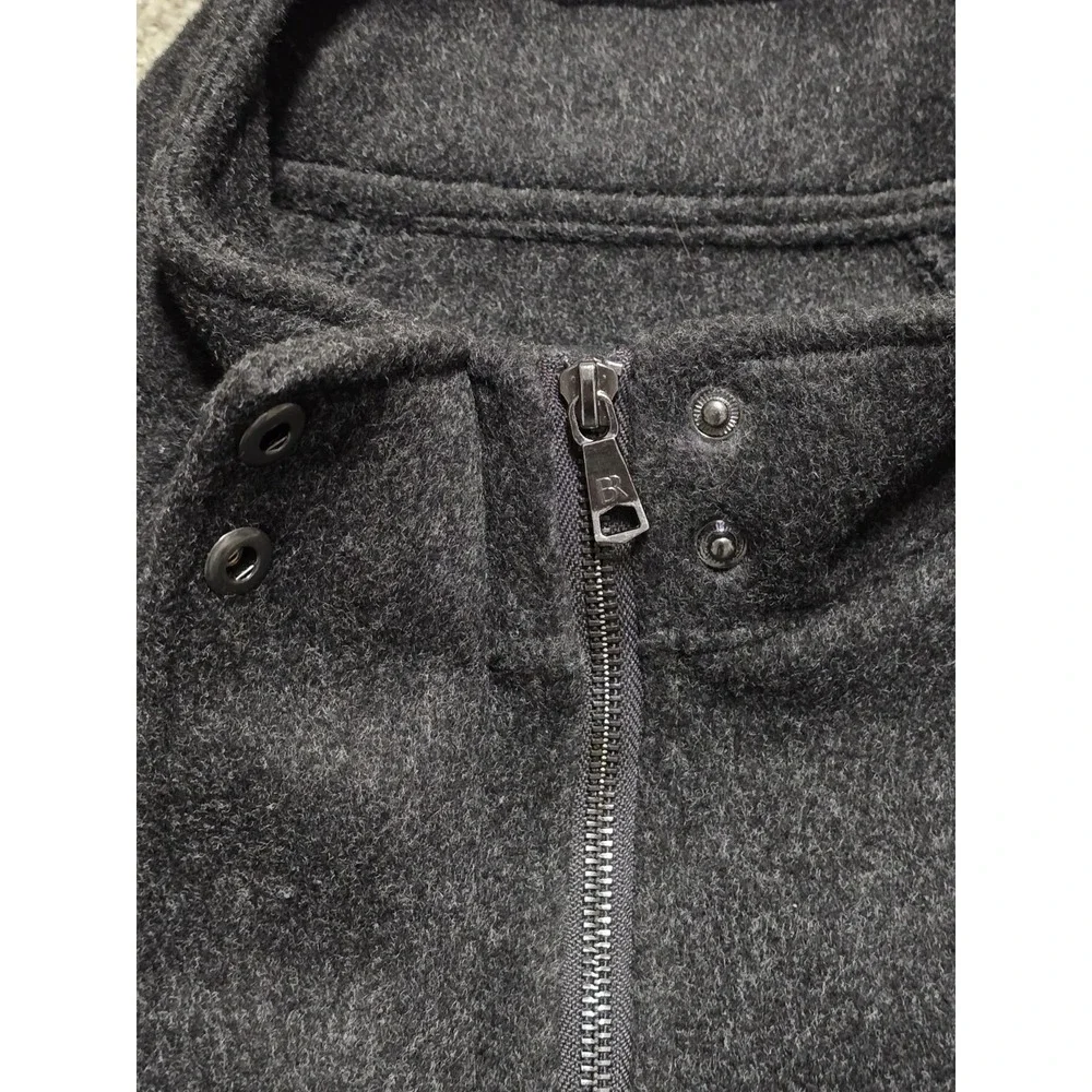 NEW Banana Republic Womens M Brushed Melton Jacket Big Pocket Black Full Zip NWT